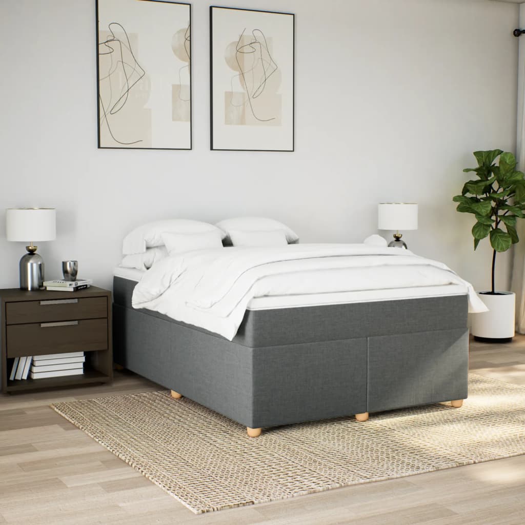 Boxspring met matras stof donkergrijs 160x200 cm is nu te koop bij PeponiXL, paradijselijk wonen!