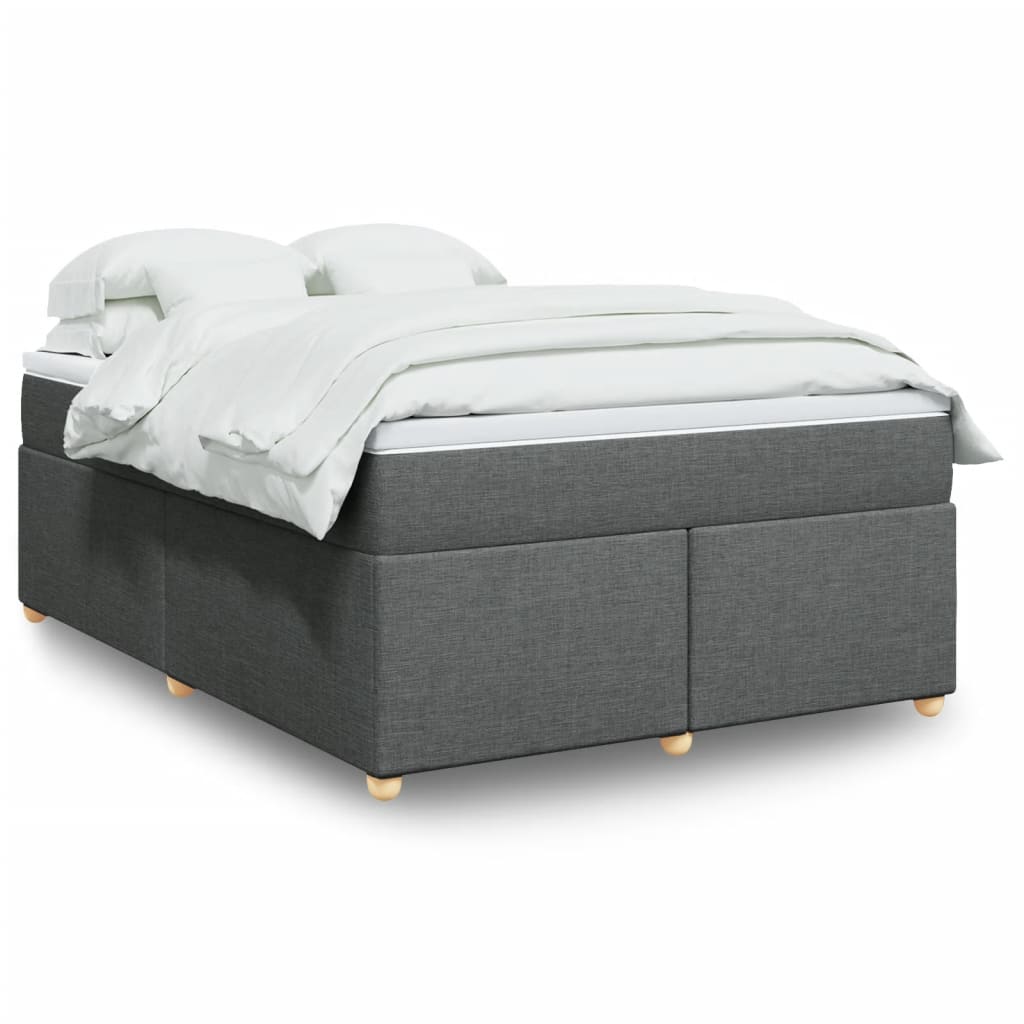 Boxspring met matras stof donkergrijs 160x200 cm is nu te koop bij PeponiXL, paradijselijk wonen!