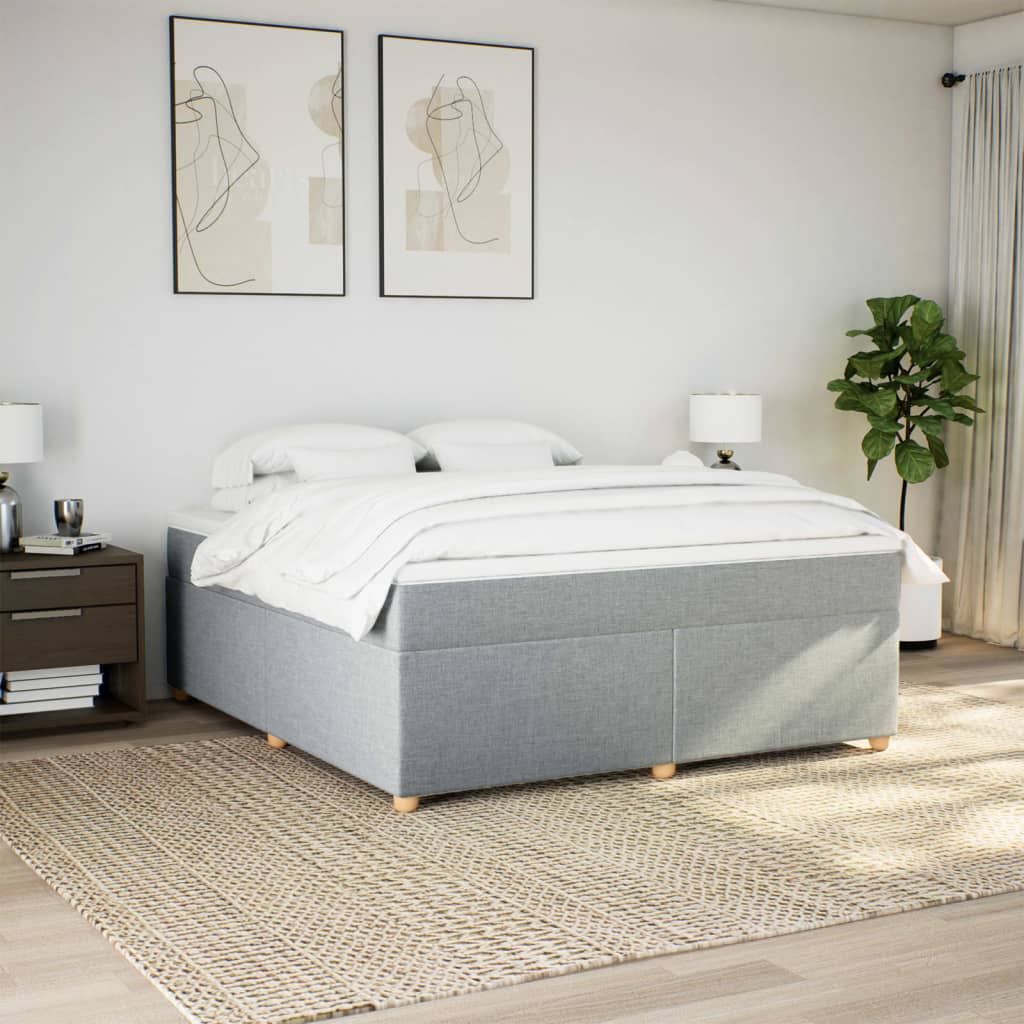Boxspring met matras stof lichtgrijs 180x200 cm is nu te koop bij PeponiXL, paradijselijk wonen!