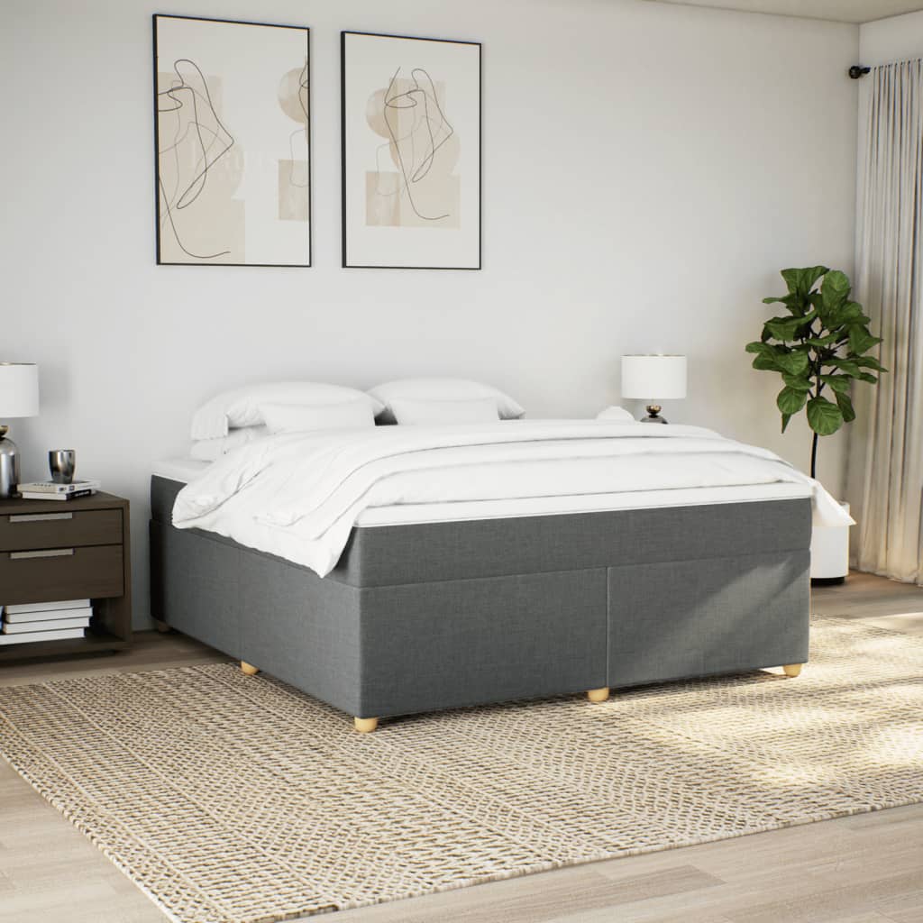 Boxspring met matras stof donkergrijs 180x200 cm is nu te koop bij PeponiXL, paradijselijk wonen!