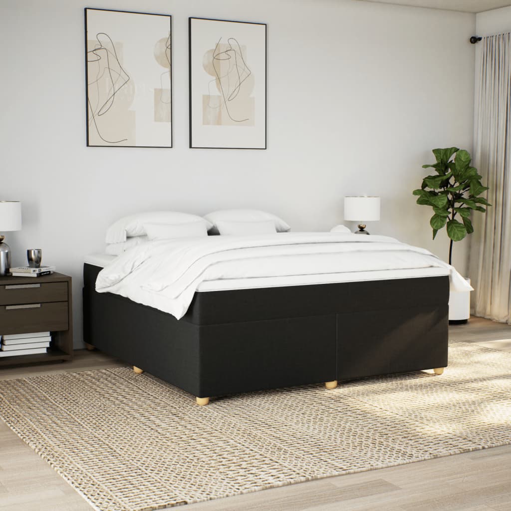 Boxspring met matras stof zwart 180x200 cm is nu te koop bij PeponiXL, paradijselijk wonen!