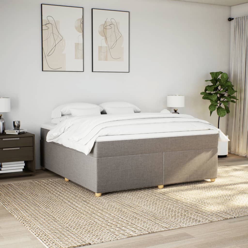 Boxspring met matras stof taupe 180x200 cm is nu te koop bij PeponiXL, paradijselijk wonen!