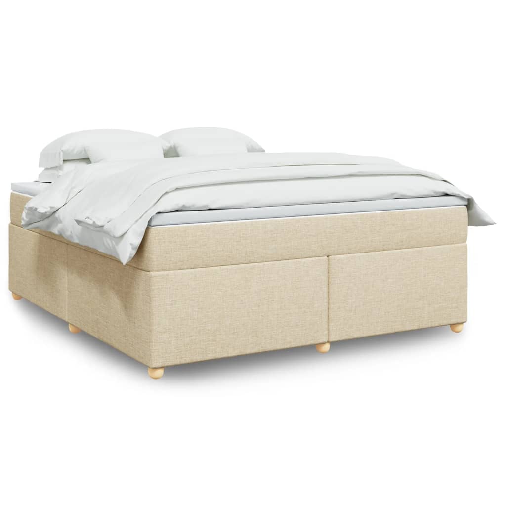 Boxspring met matras stof crèmekleurig 180x200 cm is nu te koop bij PeponiXL, paradijselijk wonen!