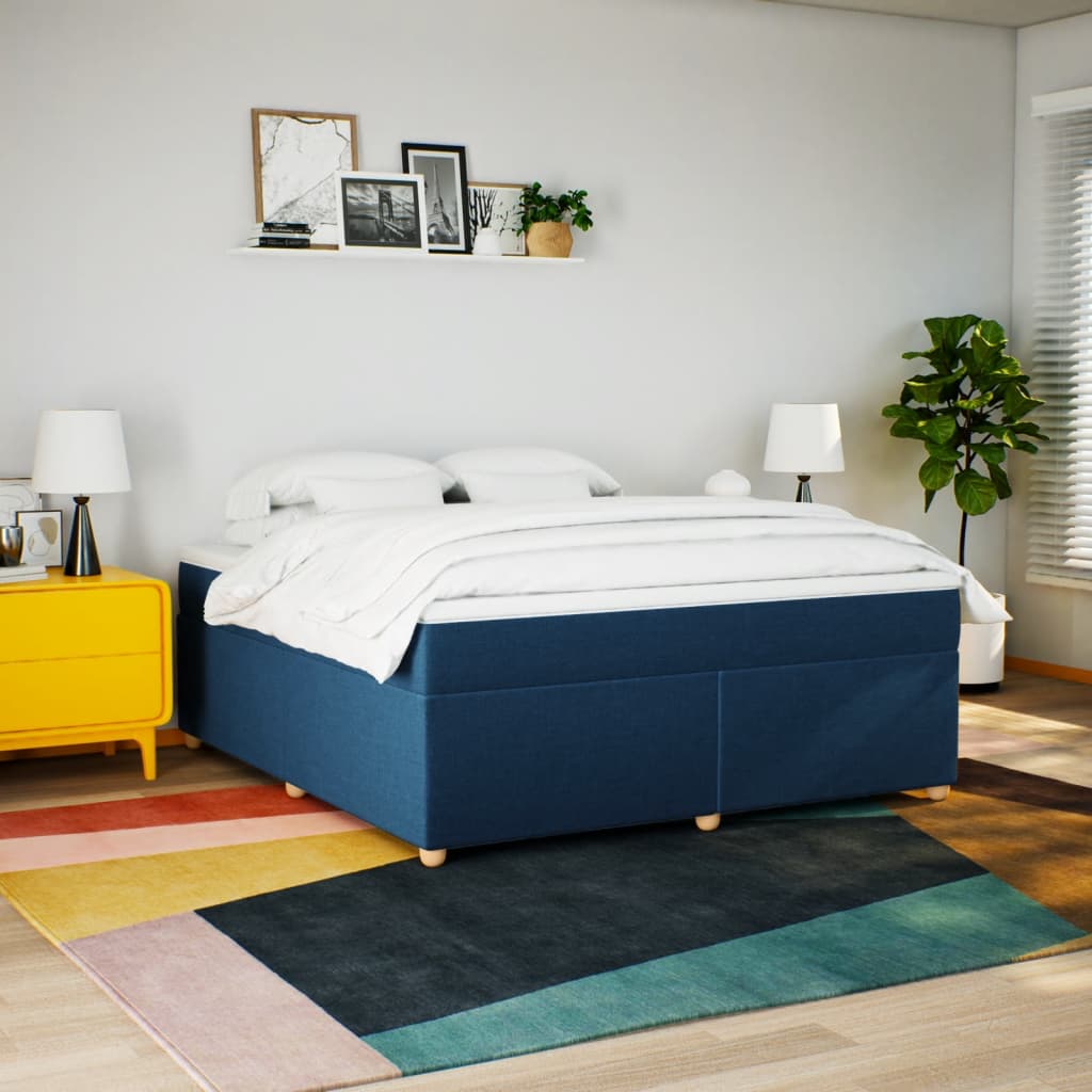 Boxspring met matras stof blauw 180x200 cm is nu te koop bij PeponiXL, paradijselijk wonen!