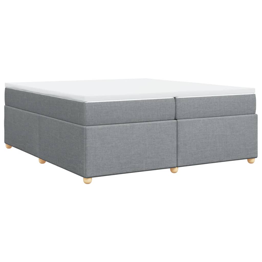 Boxspring met matras stof lichtgrijs 200x200 cm is nu te koop bij PeponiXL, paradijselijk wonen!