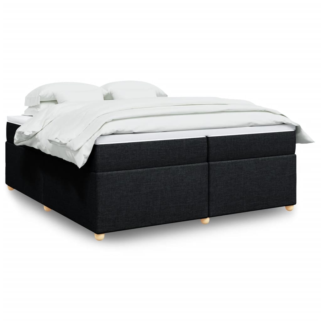 Boxspring met matras stof zwart 200x200 cm is nu te koop bij PeponiXL, paradijselijk wonen!