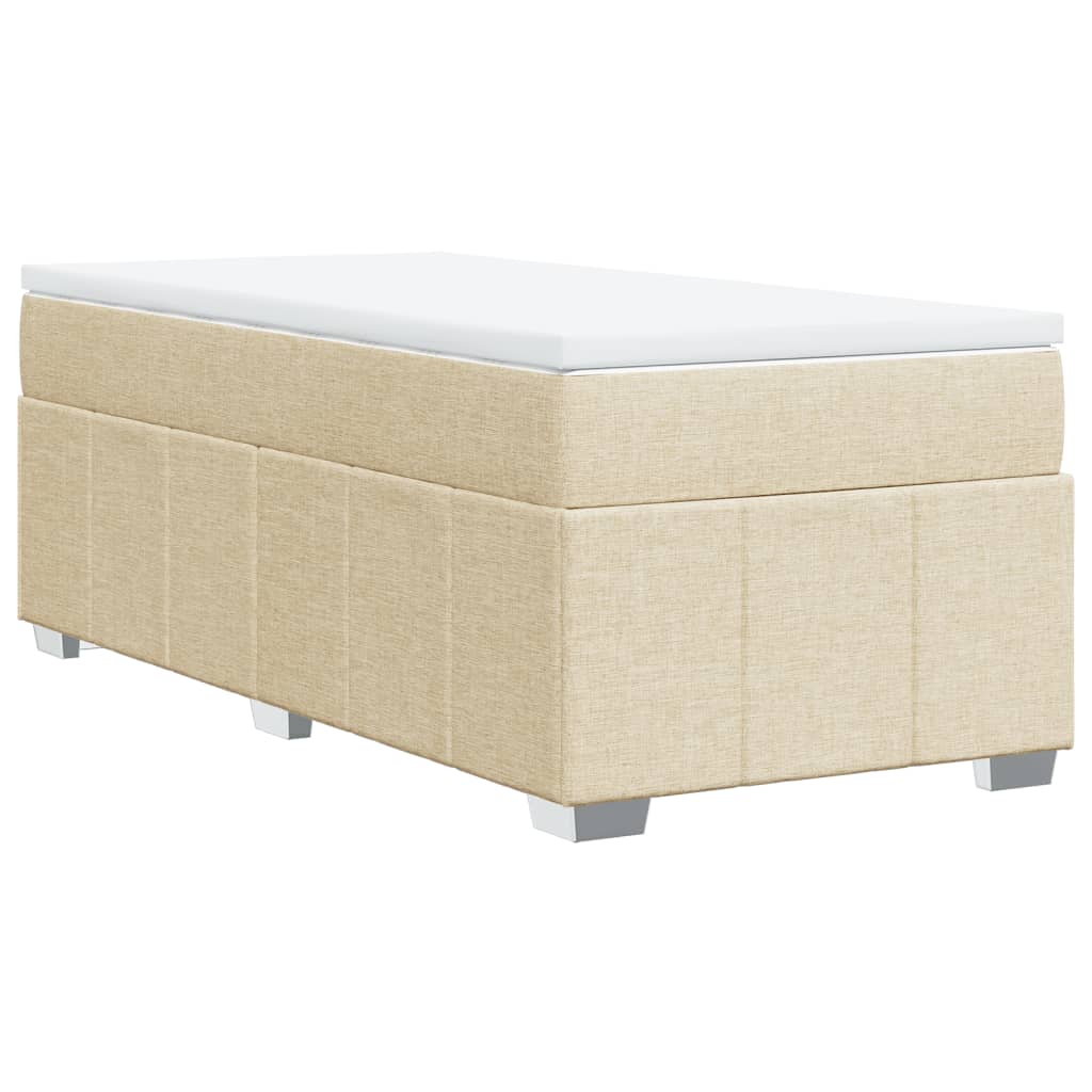 Boxspring met matras stof crèmekleurig 80x200 cm is nu te koop bij PeponiXL, paradijselijk wonen!
