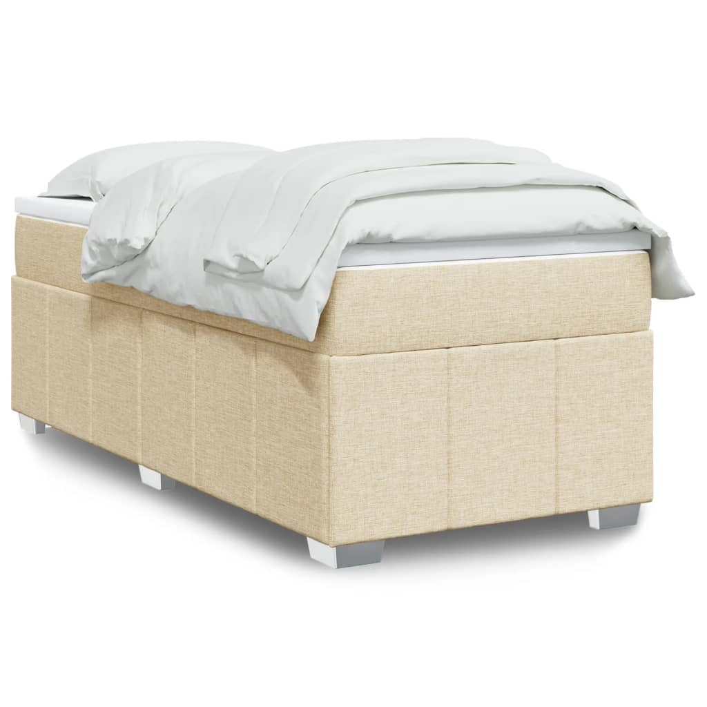 Boxspring met matras stof crèmekleurig 80x200 cm is nu te koop bij PeponiXL, paradijselijk wonen!