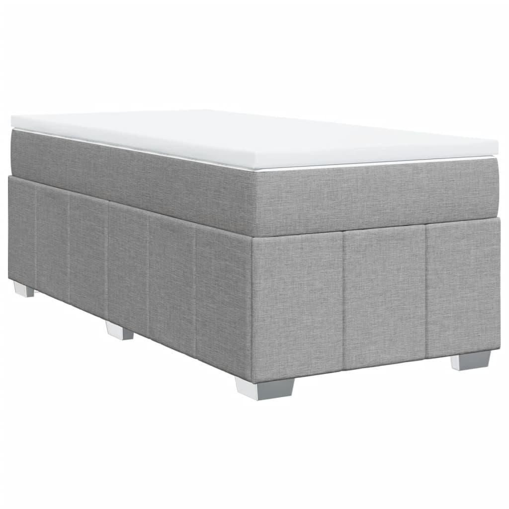 Boxspring met matras stof lichtgrijs 90x190 cm is nu te koop bij PeponiXL, paradijselijk wonen!