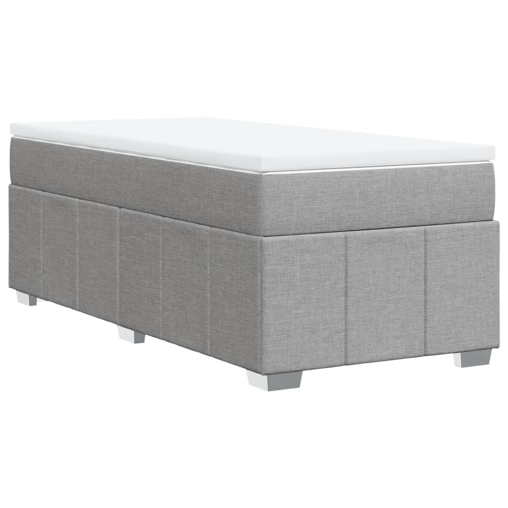 Boxspring met matras stof lichtgrijs 90x190 cm is nu te koop bij PeponiXL, paradijselijk wonen!