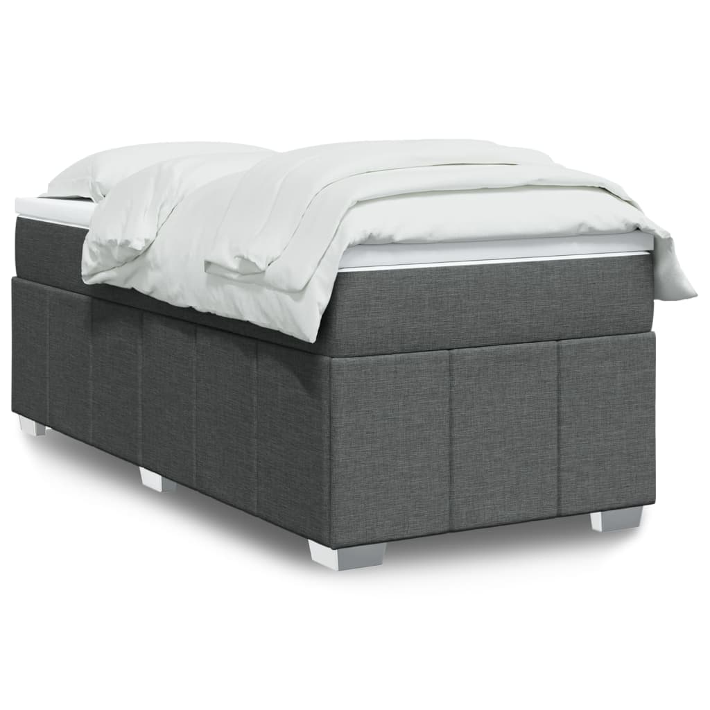 Boxspring met matras stof donkergrijs 90x190 cm is nu te koop bij PeponiXL, paradijselijk wonen!