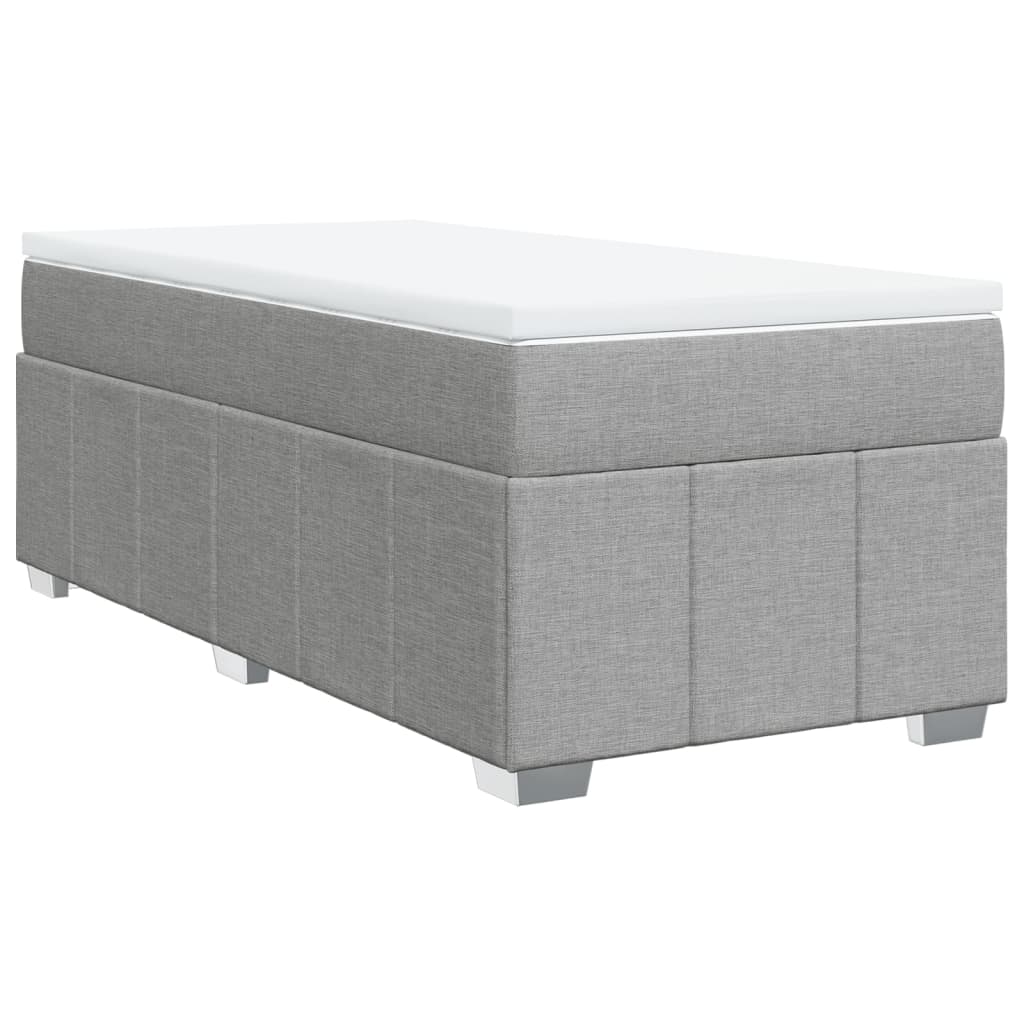 Boxspring met matras stof lichtgrijs 90x200 cm is nu te koop bij PeponiXL, paradijselijk wonen!