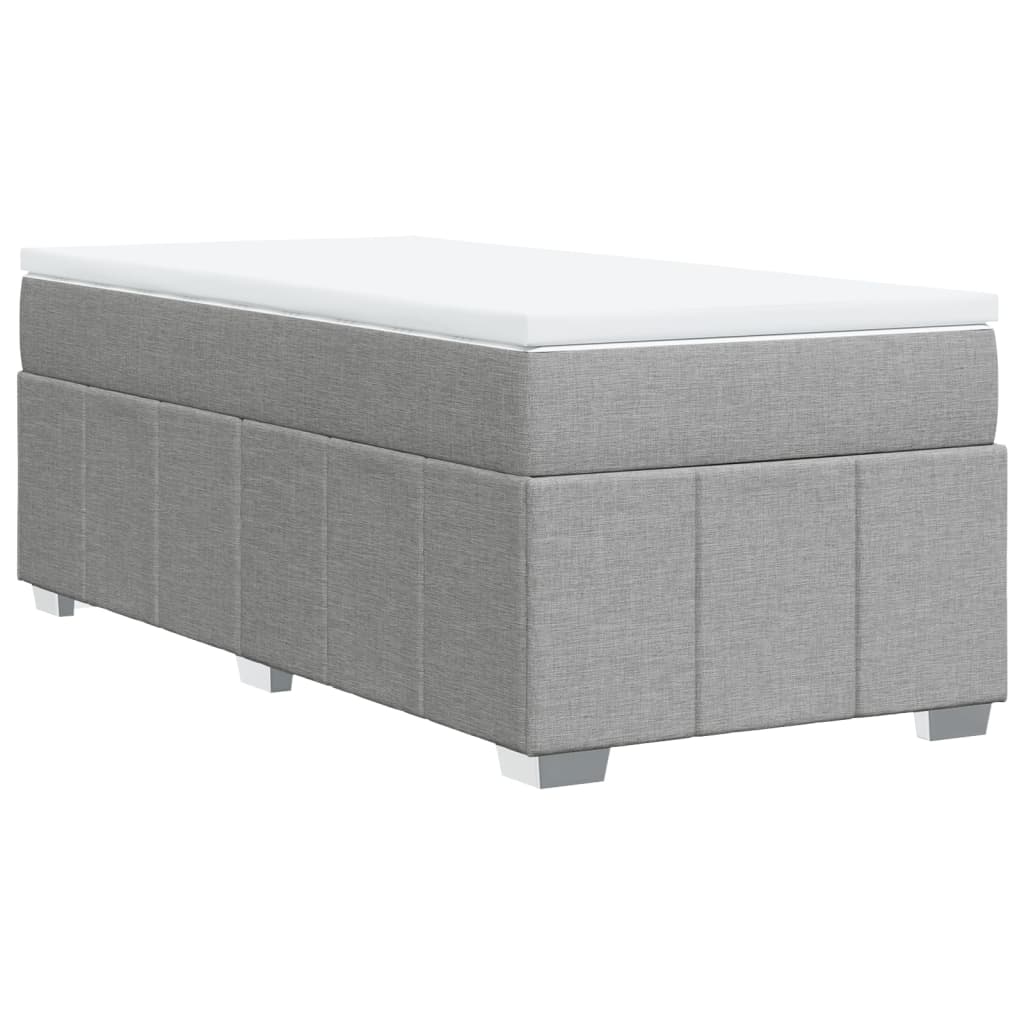 Boxspring met matras stof lichtgrijs 90x200 cm is nu te koop bij PeponiXL, paradijselijk wonen!