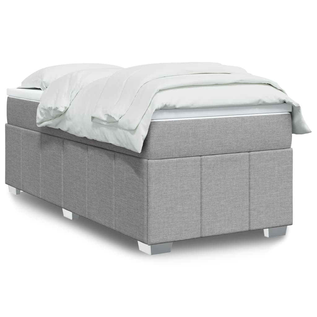 Boxspring met matras stof lichtgrijs 90x200 cm is nu te koop bij PeponiXL, paradijselijk wonen!