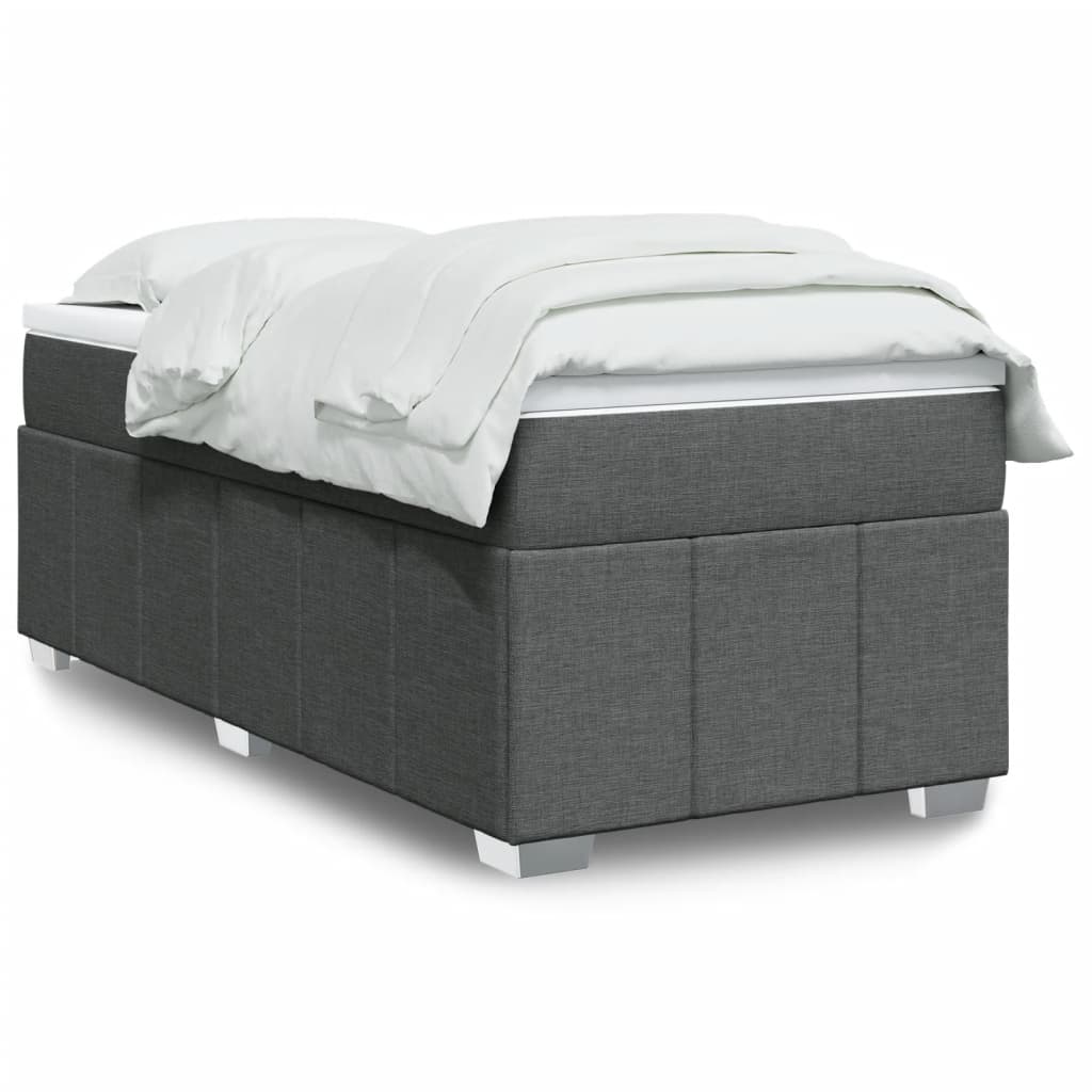 Boxspring met matras stof donkergrijs 90x200 cm is nu te koop bij PeponiXL, paradijselijk wonen!