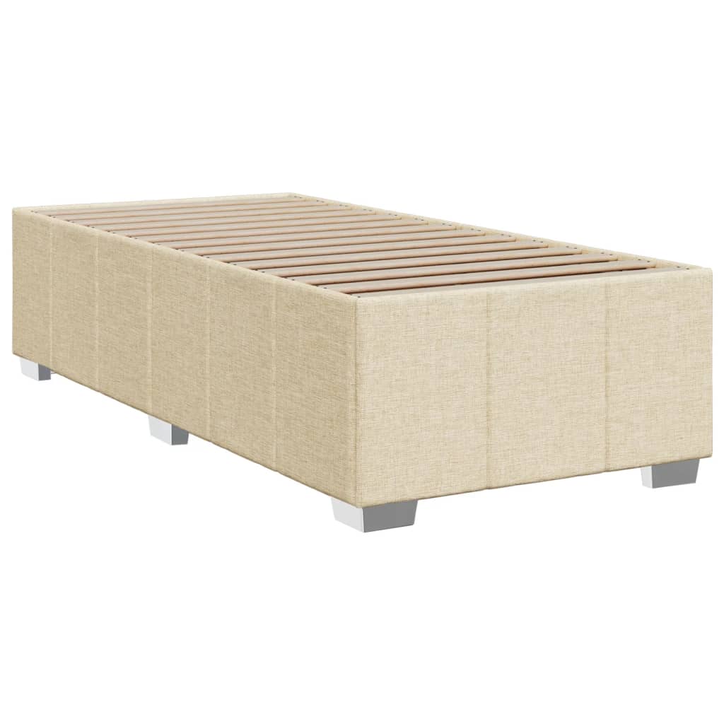 Boxspring met matras stof crèmekleurig 90x200 cm is nu te koop bij PeponiXL, paradijselijk wonen!