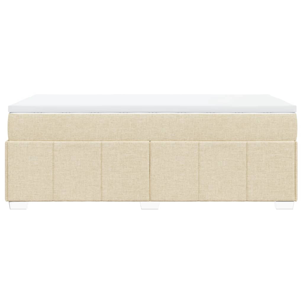 Boxspring met matras stof crèmekleurig 90x200 cm is nu te koop bij PeponiXL, paradijselijk wonen!