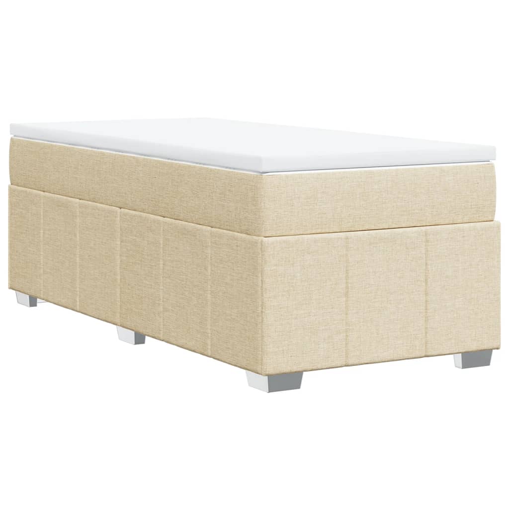 Boxspring met matras stof crèmekleurig 90x200 cm is nu te koop bij PeponiXL, paradijselijk wonen!