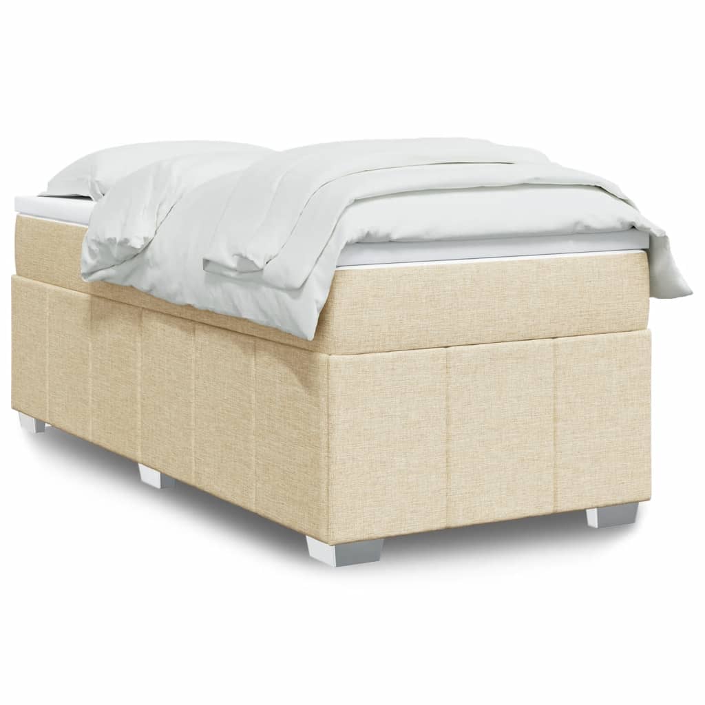 Boxspring met matras stof crèmekleurig 90x200 cm is nu te koop bij PeponiXL, paradijselijk wonen!