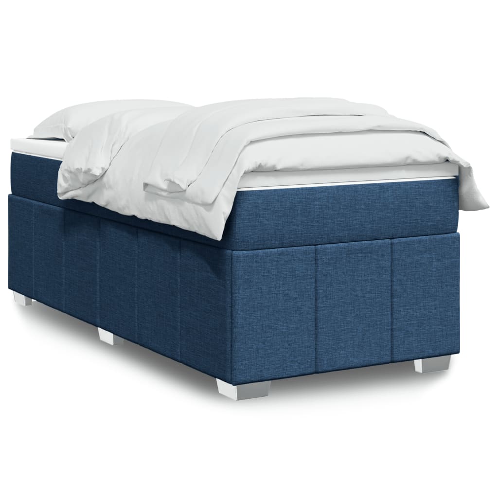 Boxspring met matras stof blauw 90x200 cm is nu te koop bij PeponiXL, paradijselijk wonen!