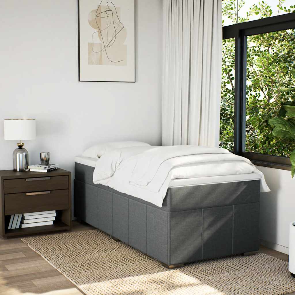 Boxspring met matras stof donkergrijs 100x200 cm is nu te koop bij PeponiXL, paradijselijk wonen!