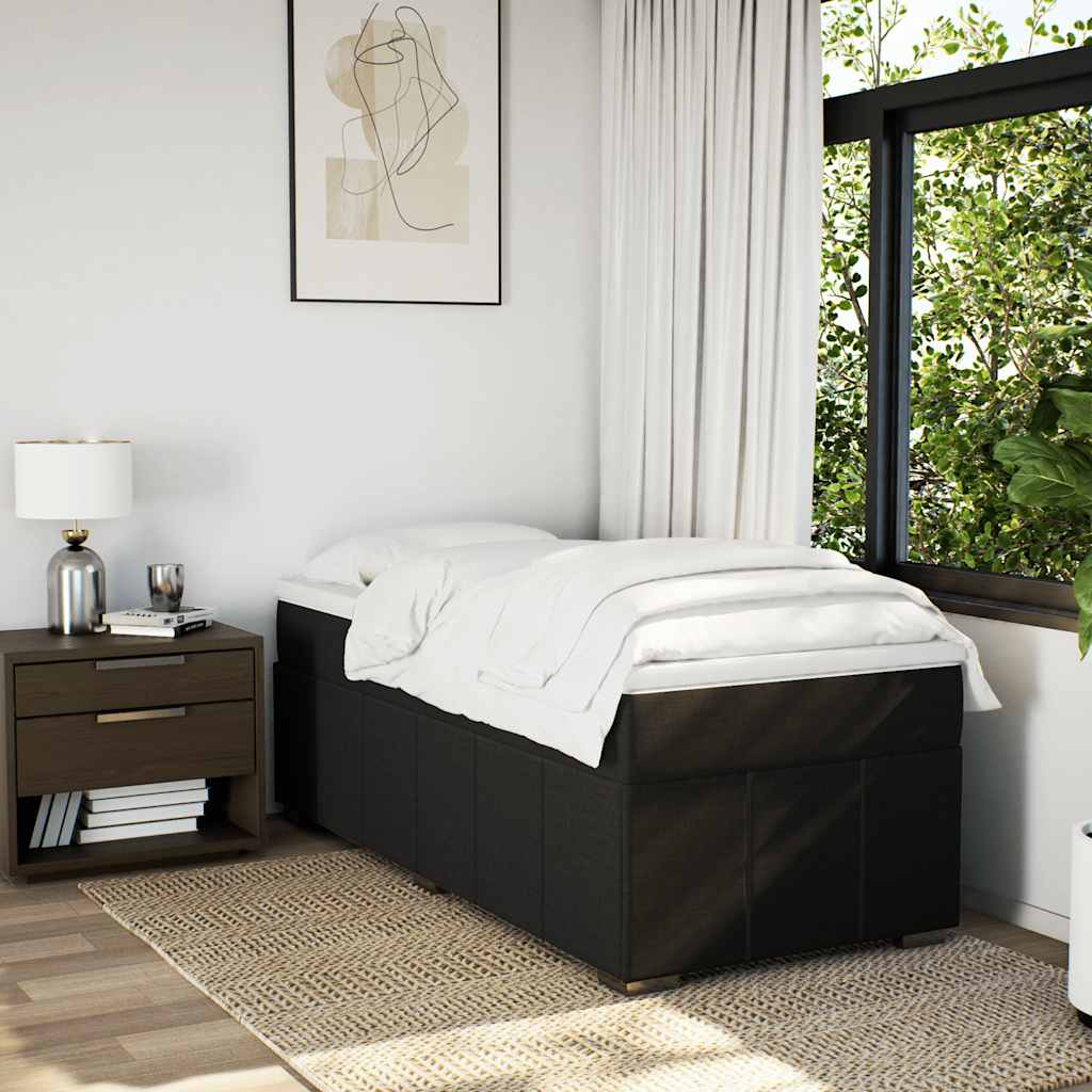 Boxspring met matras stof zwart 100x200 cm is nu te koop bij PeponiXL, paradijselijk wonen!