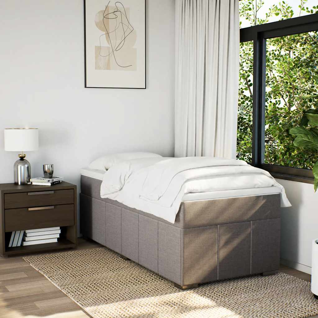 Boxspring met matras stof taupe 100x200 cm is nu te koop bij PeponiXL, paradijselijk wonen!