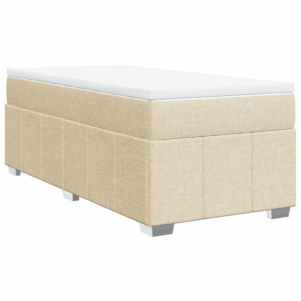 Boxspring met matras stof crèmekleurig 100x200 cm is nu te koop bij PeponiXL, paradijselijk wonen!