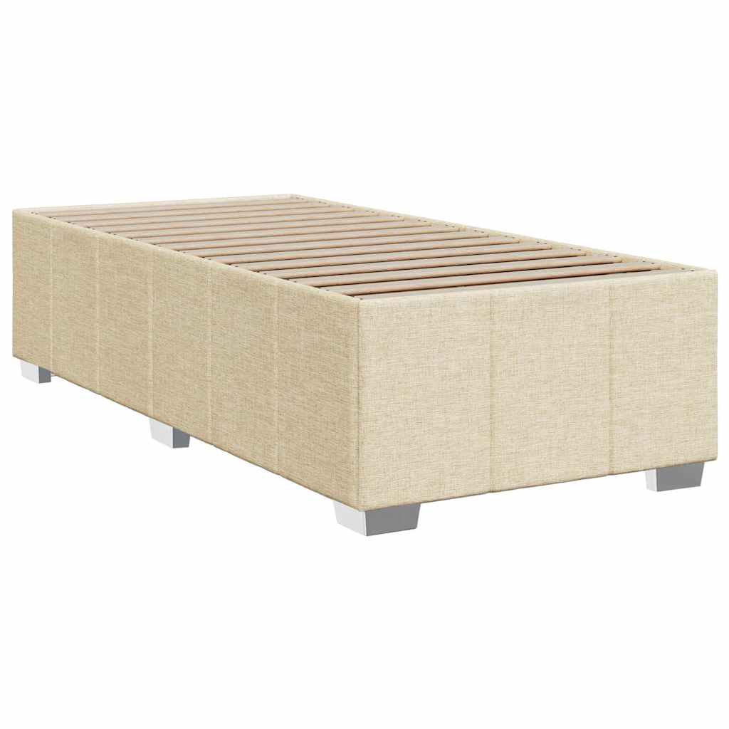 Boxspring met matras stof crèmekleurig 100x200 cm is nu te koop bij PeponiXL, paradijselijk wonen!