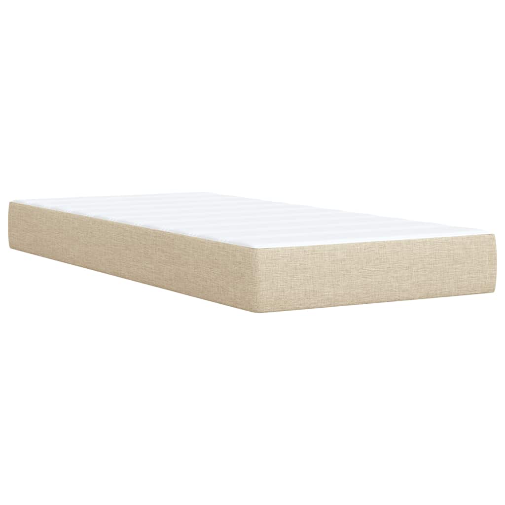 Boxspring met matras stof crèmekleurig 100x200 cm is nu te koop bij PeponiXL, paradijselijk wonen!