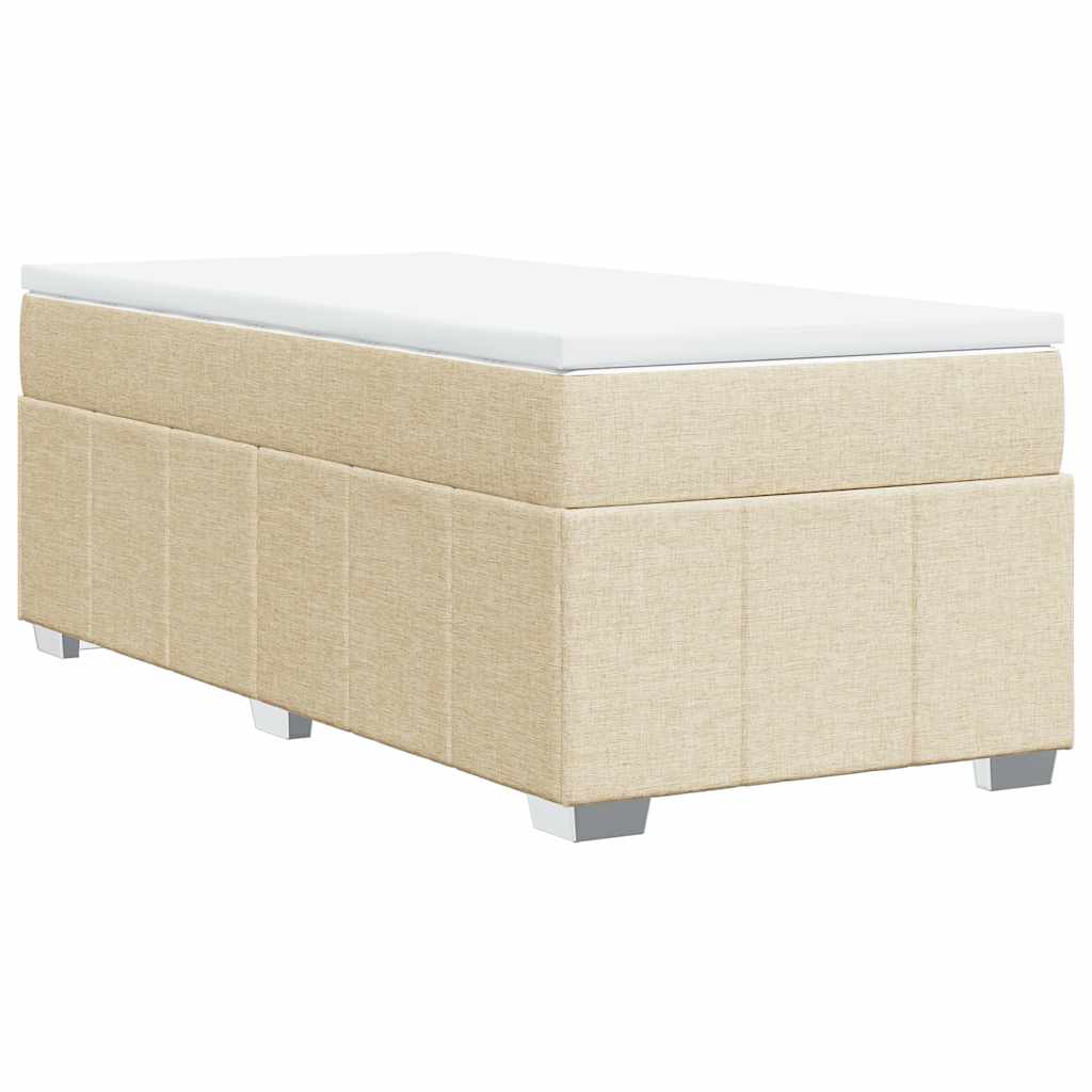 Boxspring met matras stof crèmekleurig 100x200 cm is nu te koop bij PeponiXL, paradijselijk wonen!