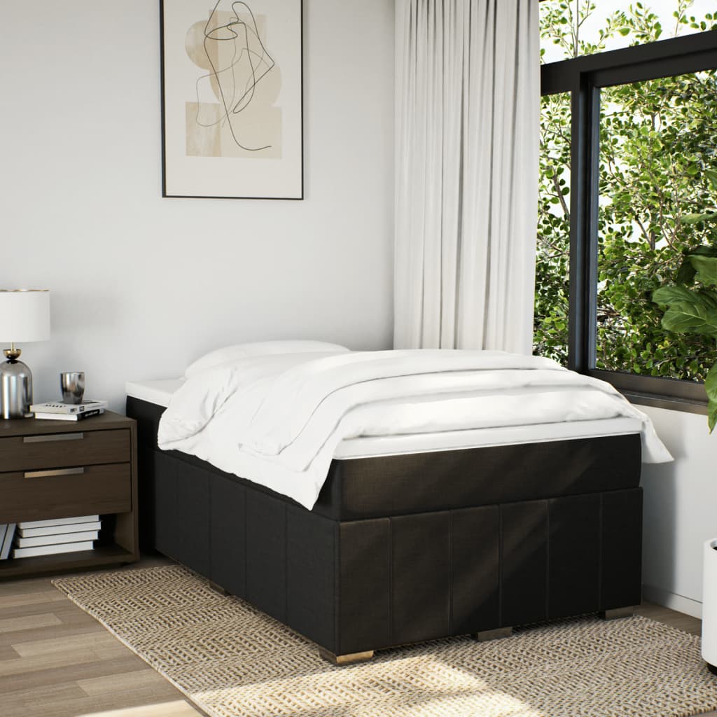 Boxspring met matras stof zwart 120x190 cm is nu te koop bij PeponiXL, paradijselijk wonen!
