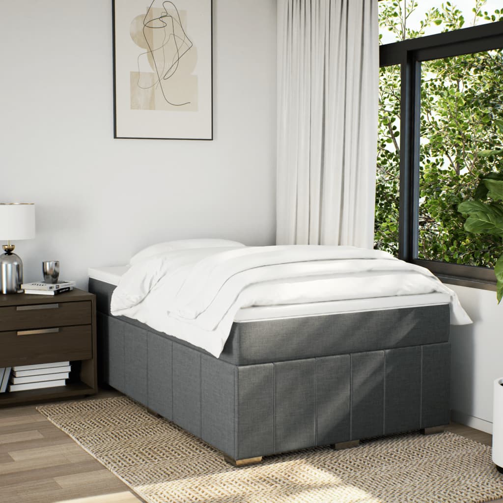 Boxspring met matras stof donkergrijs 120x200 cm is nu te koop bij PeponiXL, paradijselijk wonen!
