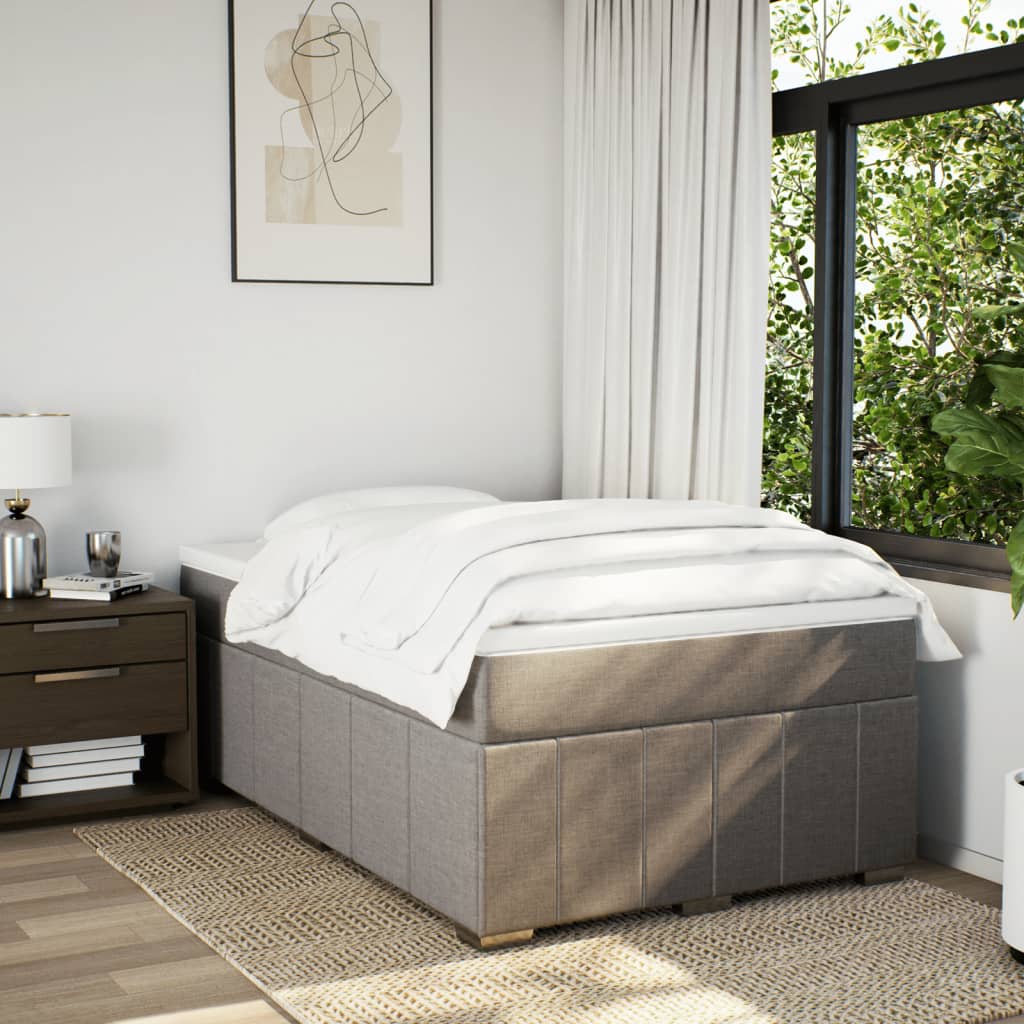 Boxspring met matras stof taupe 120x200 cm