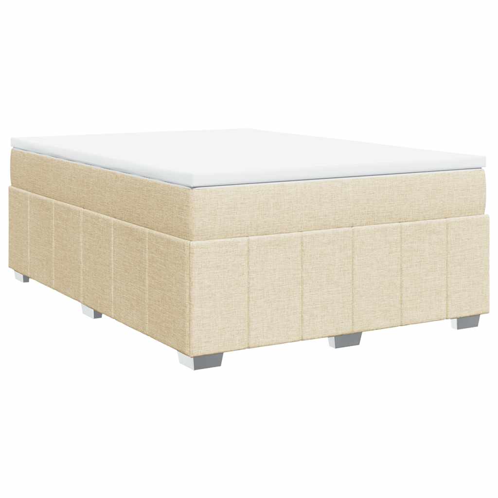 Boxspring met matras stof crèmekleurig 140x190 cm is nu te koop bij PeponiXL, paradijselijk wonen!