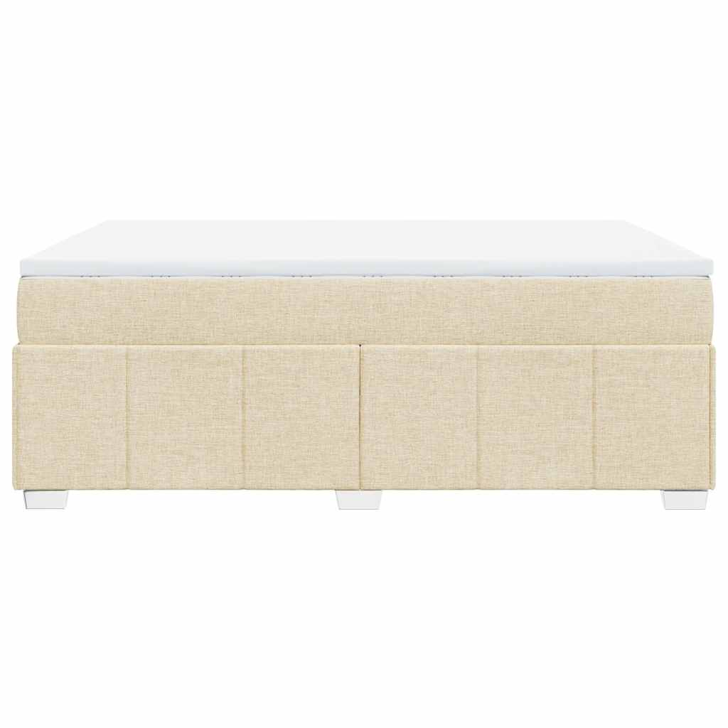 Boxspring met matras stof crèmekleurig 140x190 cm is nu te koop bij PeponiXL, paradijselijk wonen!
