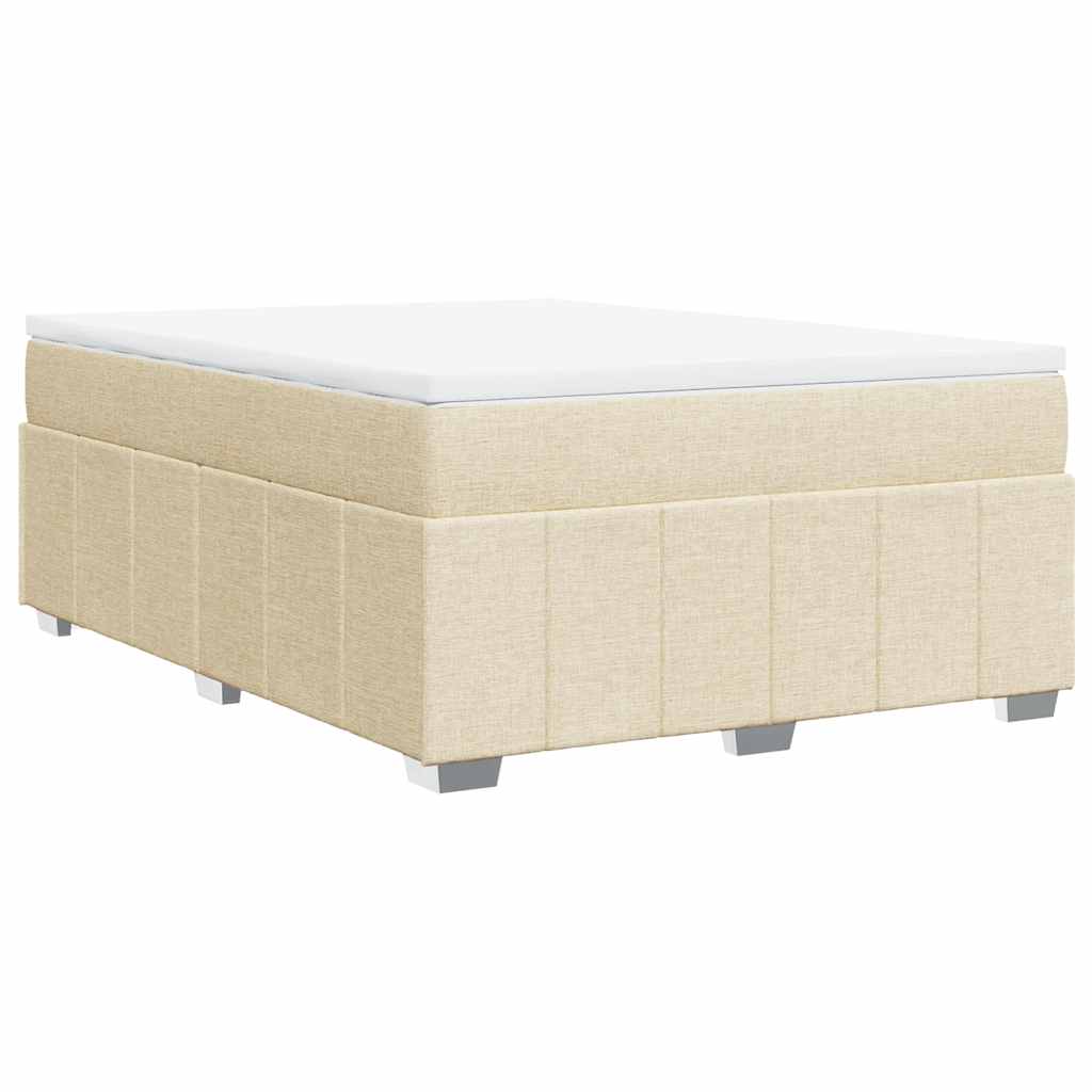 Boxspring met matras stof crèmekleurig 140x190 cm is nu te koop bij PeponiXL, paradijselijk wonen!