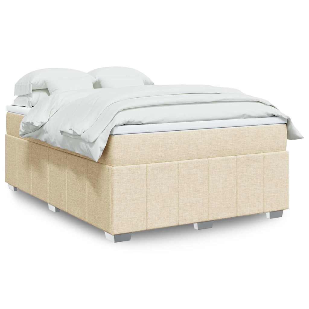 Boxspring met matras stof crèmekleurig 140x190 cm is nu te koop bij PeponiXL, paradijselijk wonen!