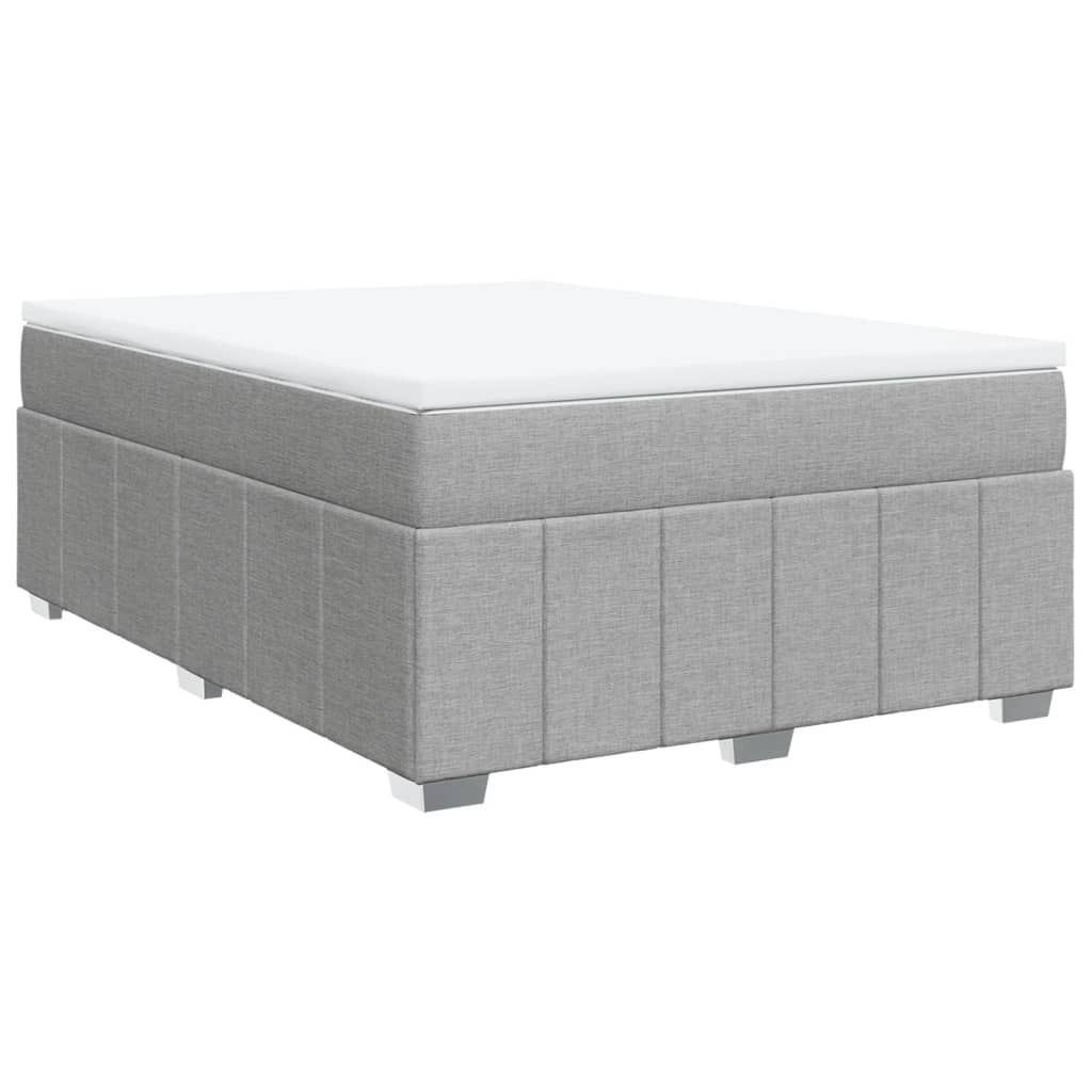 Boxspring met matras stof lichtgrijs 140x200 cm is nu te koop bij PeponiXL, paradijselijk wonen!