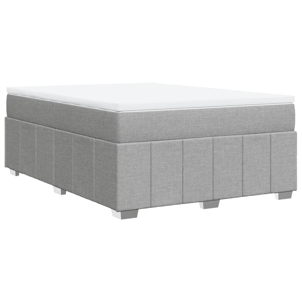 Boxspring met matras stof lichtgrijs 140x200 cm is nu te koop bij PeponiXL, paradijselijk wonen!