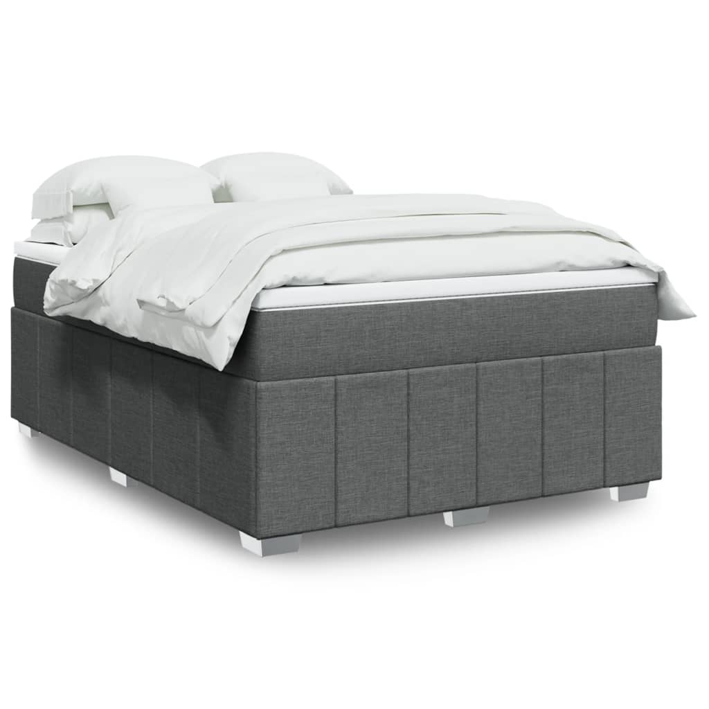 Boxspring met matras stof donkergrijs 140x200 cm is nu te koop bij PeponiXL, paradijselijk wonen!