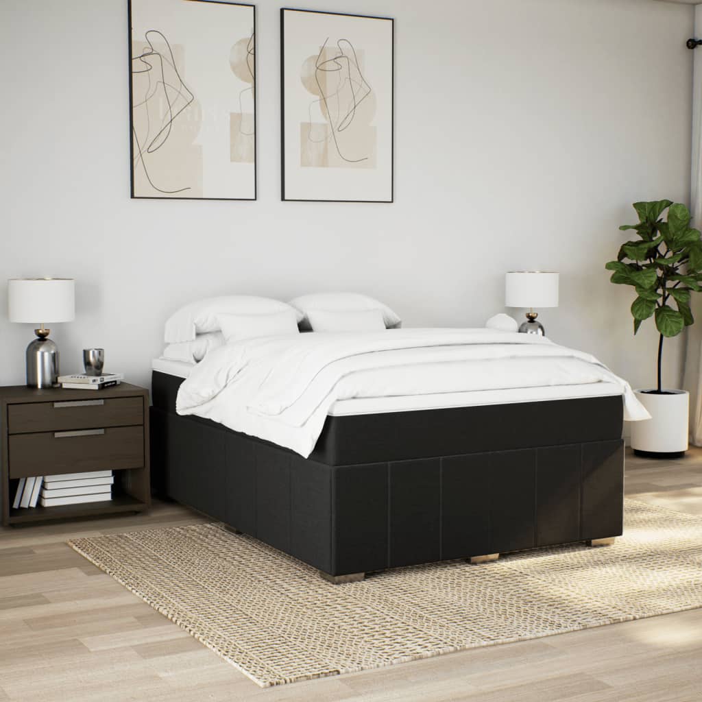 Boxspring met matras stof zwart 140x200 cm is nu te koop bij PeponiXL, paradijselijk wonen!