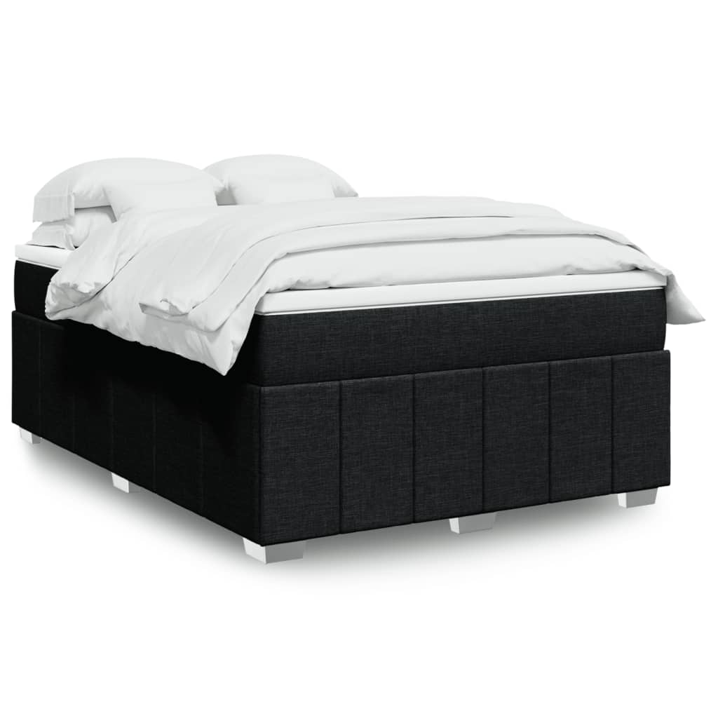 Boxspring met matras stof zwart 140x200 cm is nu te koop bij PeponiXL, paradijselijk wonen!