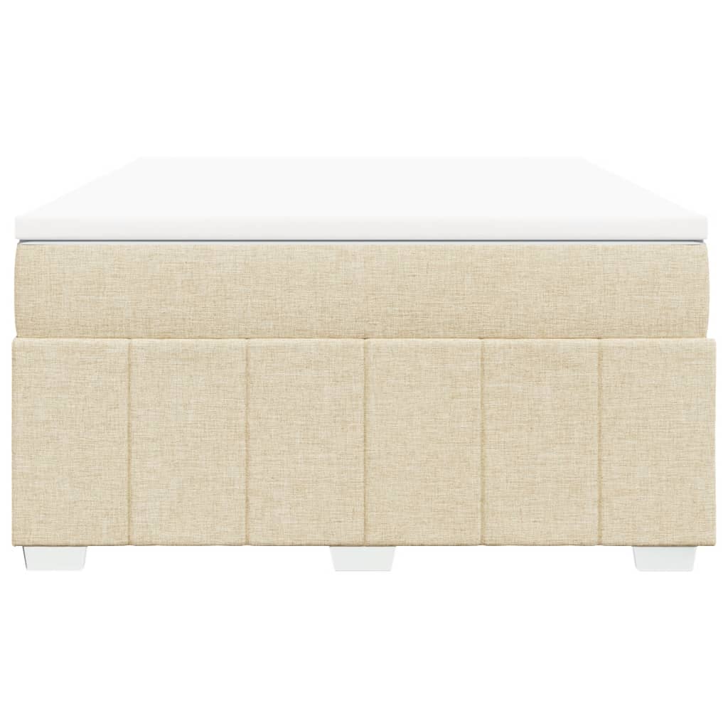 Boxspring met matras stof crèmekleurig 140x200 cm is nu te koop bij PeponiXL, paradijselijk wonen!