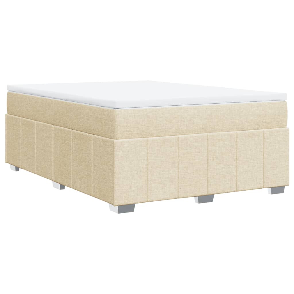Boxspring met matras stof crèmekleurig 140x200 cm is nu te koop bij PeponiXL, paradijselijk wonen!