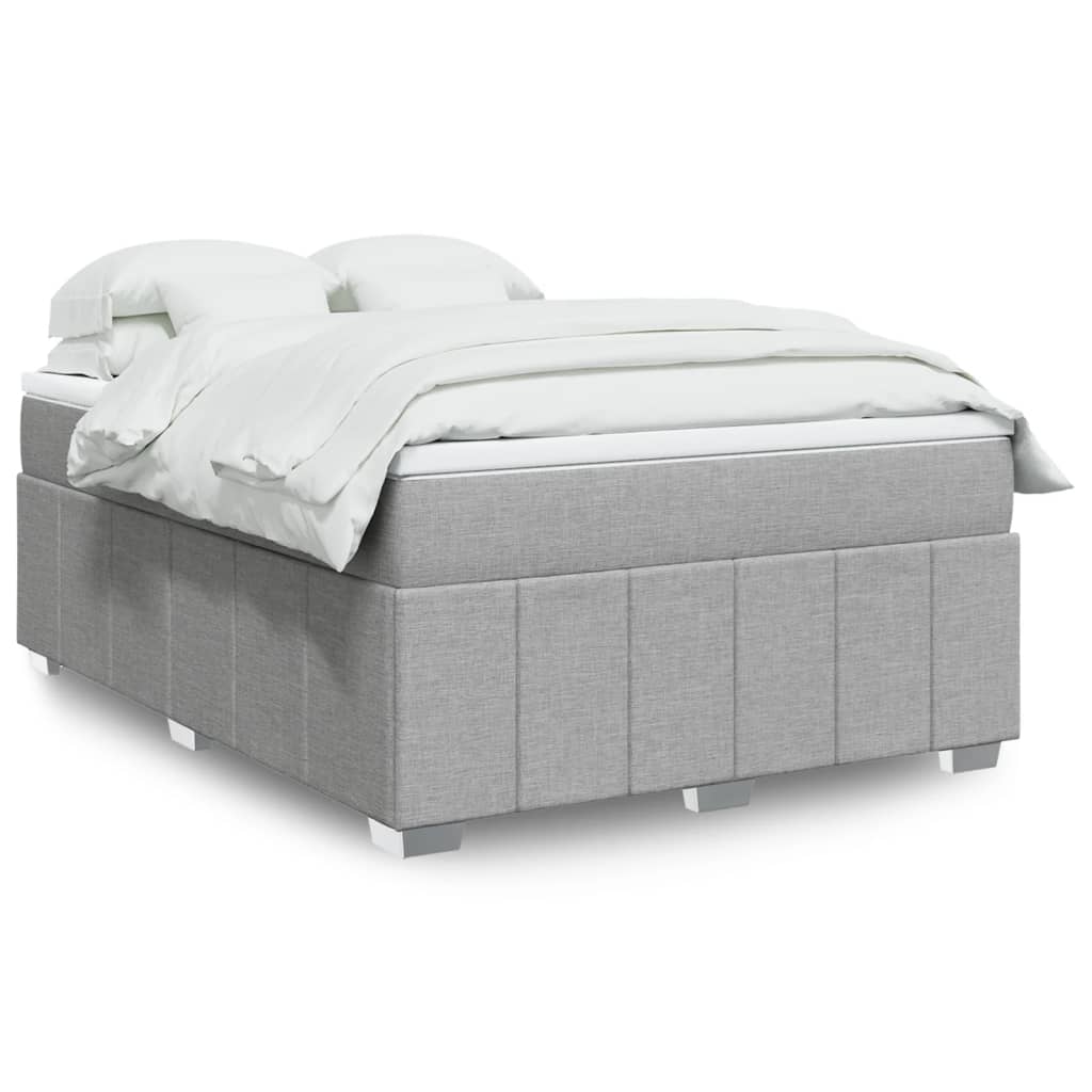 Boxspring met matras stof lichtgrijs 160x200 cm is nu te koop bij PeponiXL, paradijselijk wonen!