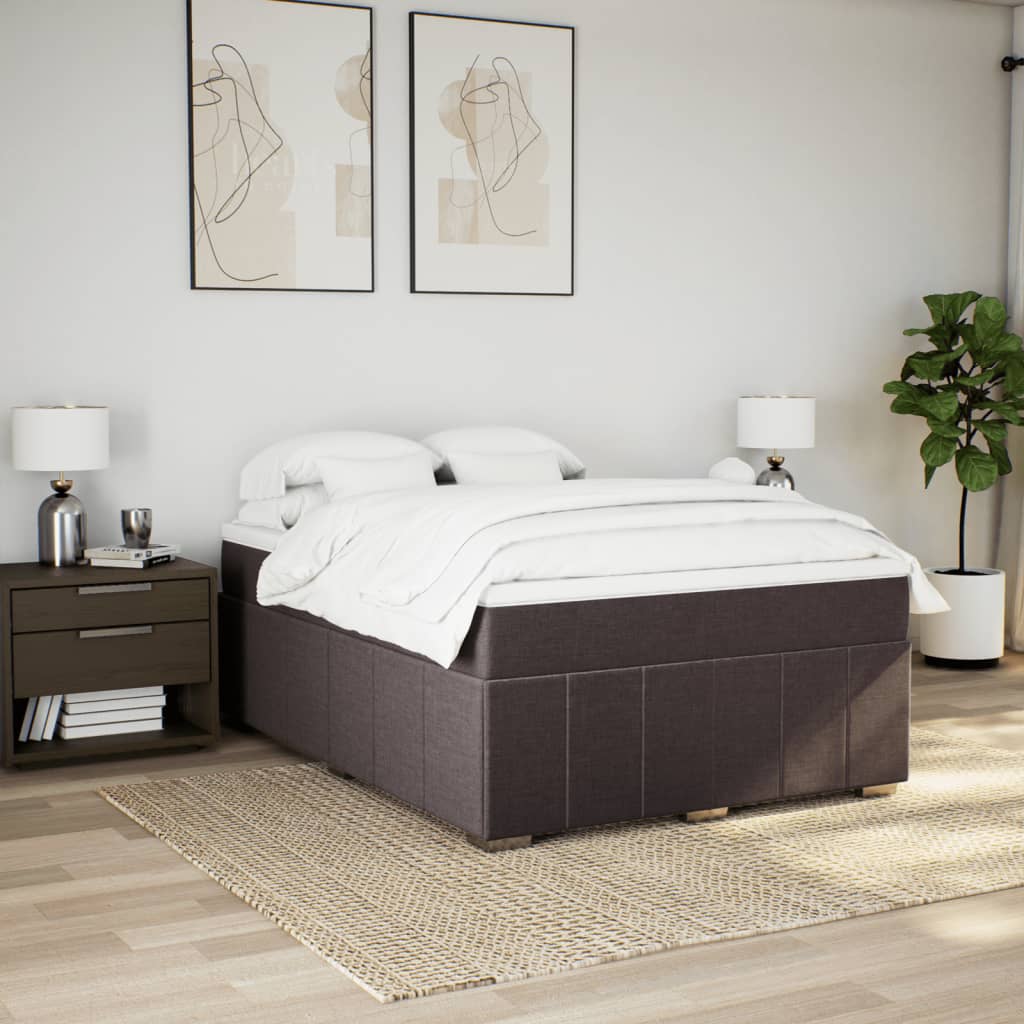 Boxspring met matras stof donkerbruin 160x200 cm is nu te koop bij PeponiXL, paradijselijk wonen!