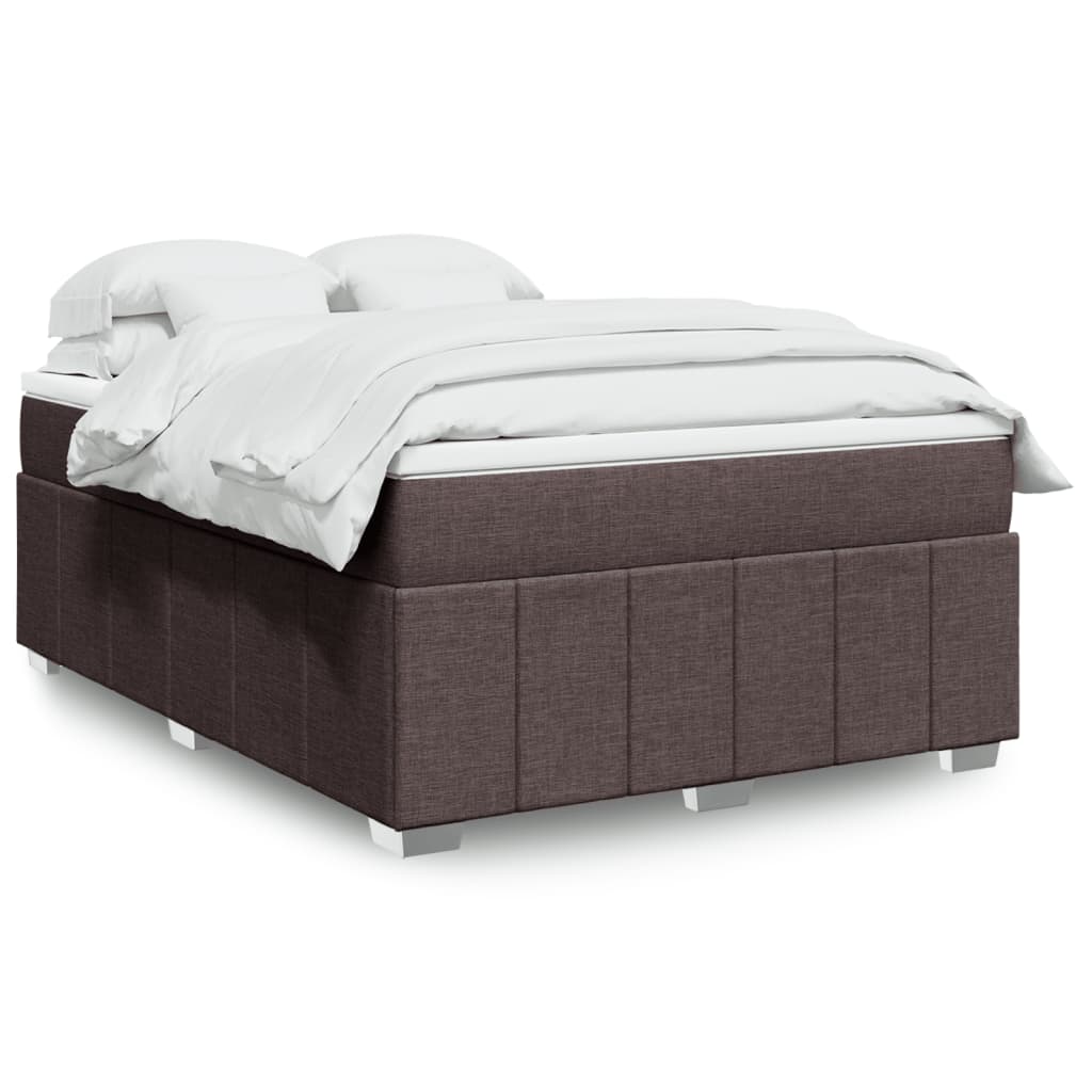 Boxspring met matras stof donkerbruin 160x200 cm is nu te koop bij PeponiXL, paradijselijk wonen!