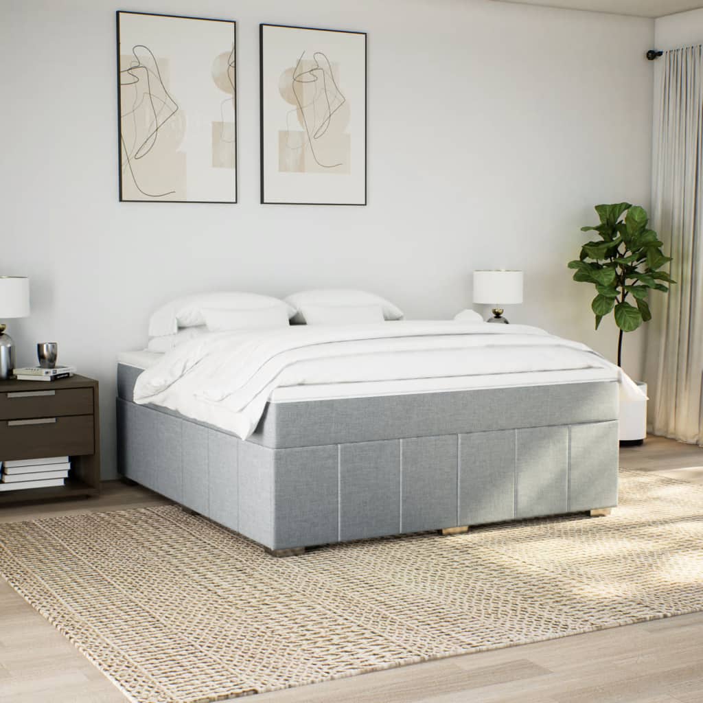 Boxspring met matras stof lichtgrijs 180x200 cm is nu te koop bij PeponiXL, paradijselijk wonen!