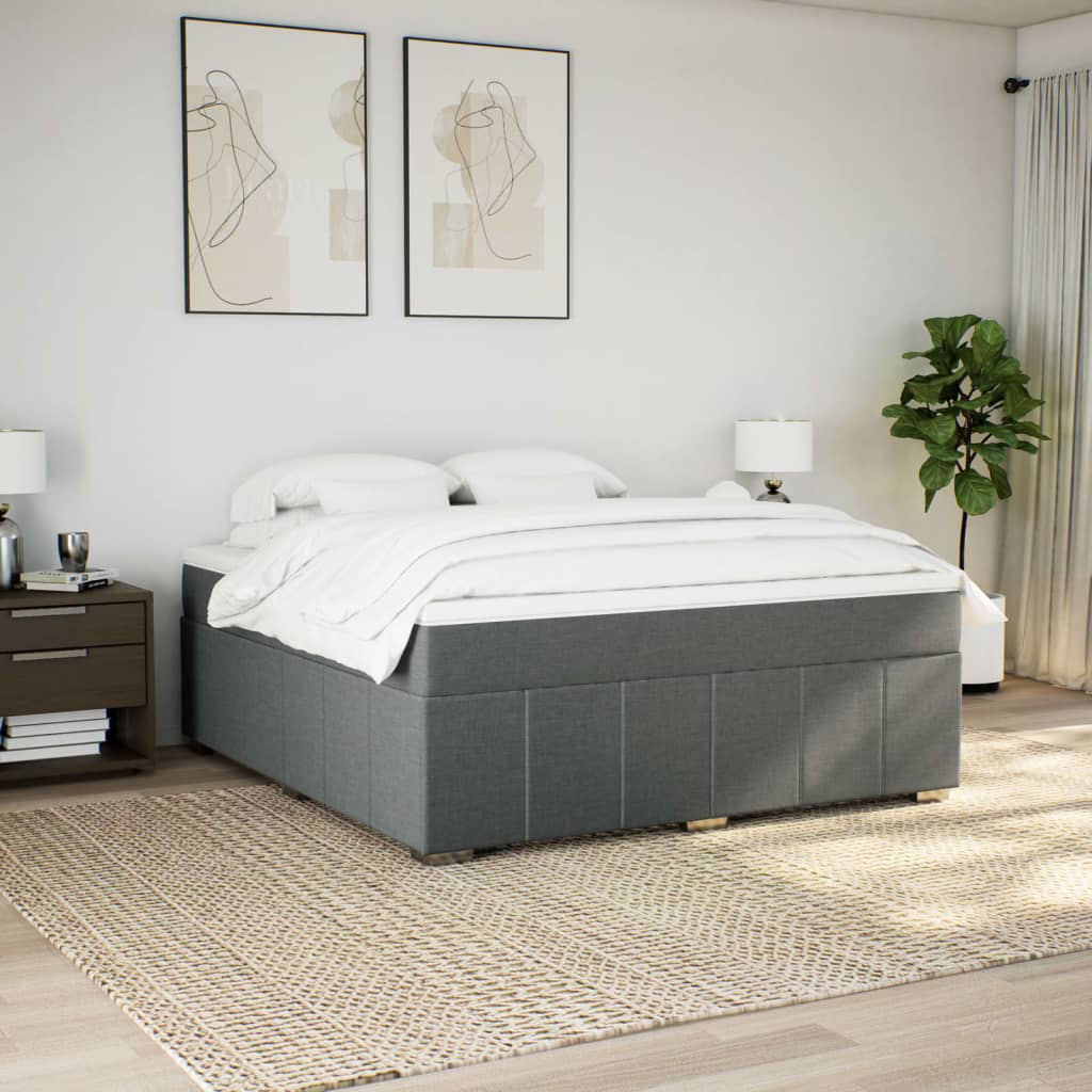 Boxspring met matras stof donkergrijs 180x200 cm is nu te koop bij PeponiXL, paradijselijk wonen!